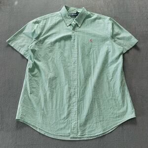 Polo Ralph Lauren Shirt Mens XLarge Striped Short Sleeve Button Up Classic Fit